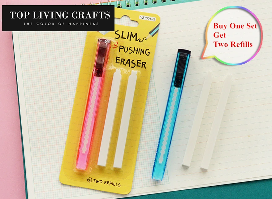 

Scalable Refills Cute Eraser Set Have Two Refills Office School Cute School Kawaii Material Office Supplies