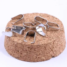 Onwear 100 pcs 10x5mm fiança pitada de aço inoxidável colar de pingente diy achados conector