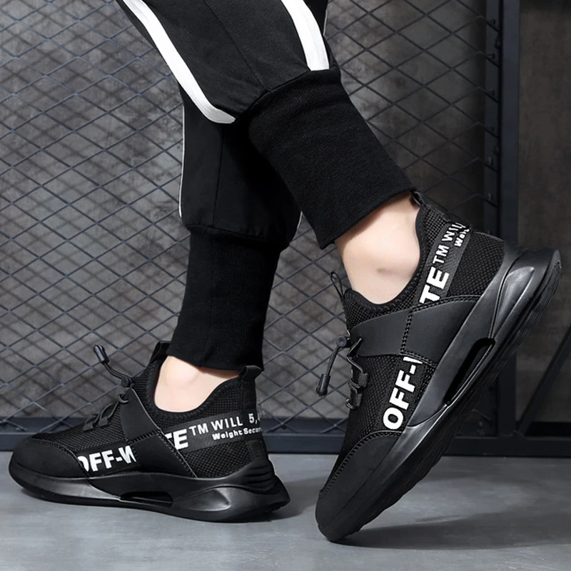 Mesh Men Casual Shoes Slip-On Black Men Shoes Light Comfortable Breathable Walking Mans Footwear Soft Adult Male Flats Sneakers