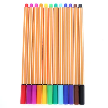 

YDNZC 12 Colors/Set 0.4mm Fineliner Art Mark Pen Watercolor Pen Line Drawing Pen Fiber Stroke Pen for Sketching Painting