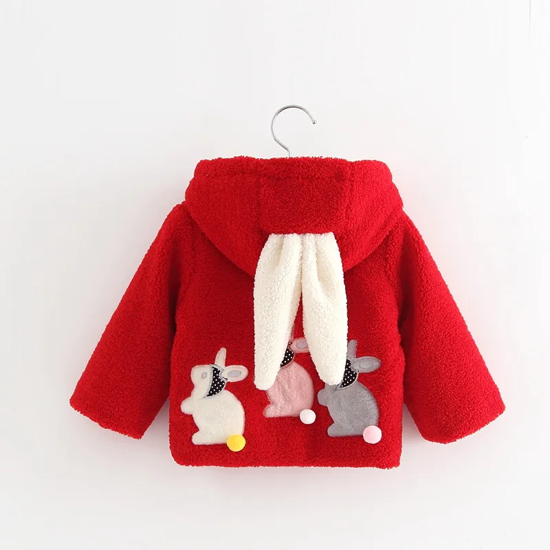 

Winter girls back three rabbits pile thickened sweater girls thickened coat baby girl winter clothes