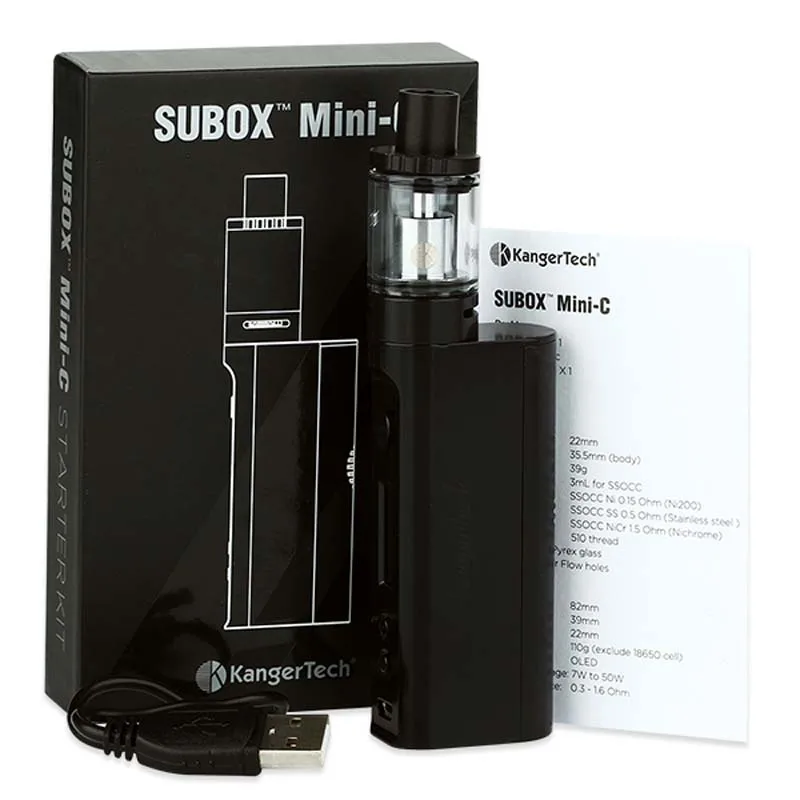 Kaufen Original Kangertech Subox Mini C Starter Kit mit 3 ml Protank 5 Zerstäuber   50 W Max Ausgang E  cig Vape Subox Mini C Kit Keine Batterie