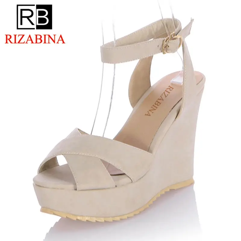 

RizaBina free shipping wedge sandals women sexy platform footwear fashion shoes P13918 EUR size 34-39