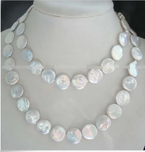 

Free shipping >>>>>nature white coin fwpearl necklace