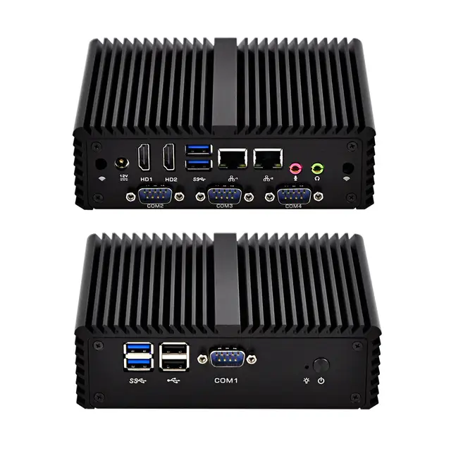 US $184 61 5% OFF|2018 New Intel I5 I7 Quad Core Ultra Low Power Thin Desktop Computer 2 Gigabit LAN Fanless Ubuntu Mini PC 12V With 4GB Ram-in Mini