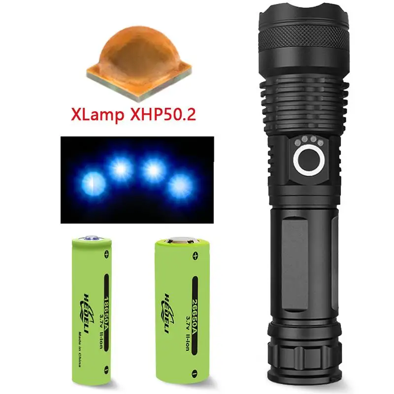 8000 Lumens Xlamp Xhp50.2 Most Powerful Led Flashlight Rechargeable