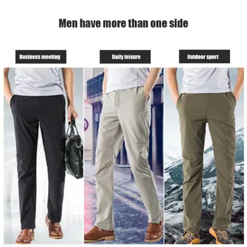 

Summer Men Elastic Quick Dry Trousers Sports Outdoor Mountaineering Hiking Fishing Pants WHShopping