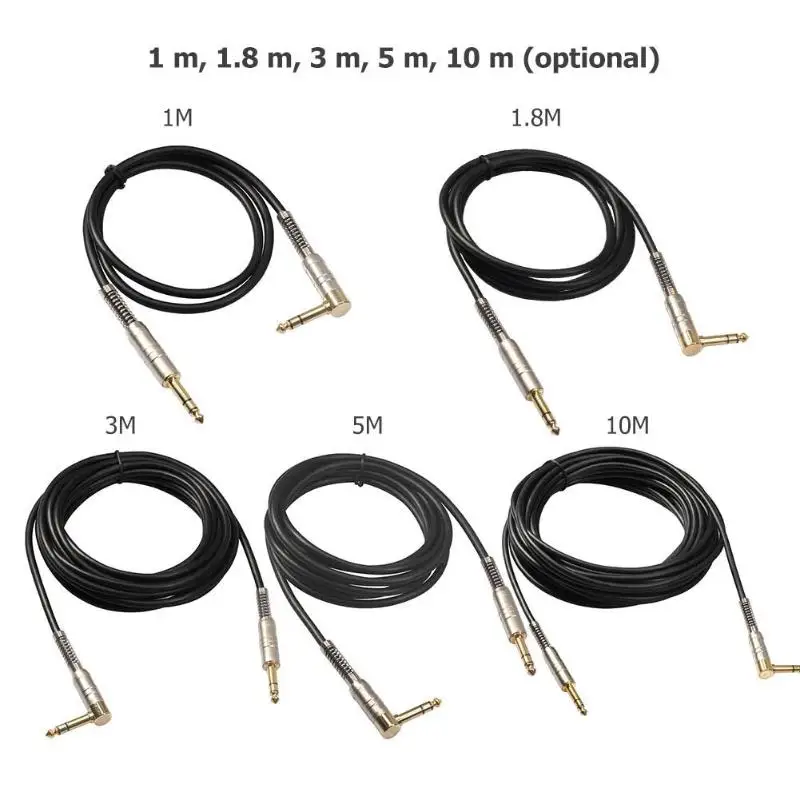 

Gold-Plated 6.35mm 90 Degree Stereo Male to Male Audio Cable for Amplifier Electric Guitar Microphone Power Amplifier Combina