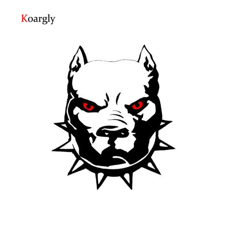 

Koargly 19*22cm Red Eyes Dog Pit Bull reflective glasses vinyl car sticker cool car styling accessories decals auto sticker X120