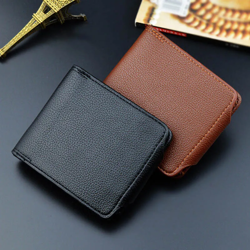  2019 Leather Men Wallets Zipper Pocket Vintage Hasp Short Men Purse Money Bag Wallet Men Credit Car - 32991111734