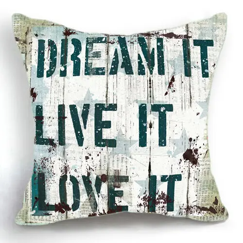art painting cushion covers creative quote english letters pillow cushion cases day gift for