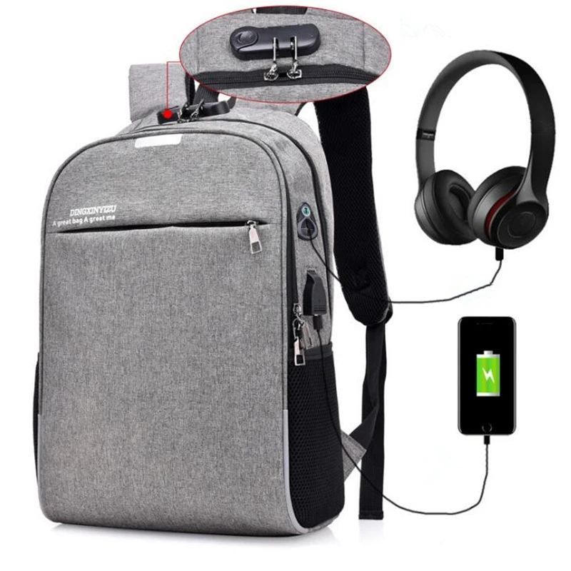 Дешево IMOK рюкзак USB mochila escolar masculina Мужчины школьные сумки ноутбуки mochilas защита от кражи рюкзаки холст rugzak bagpack