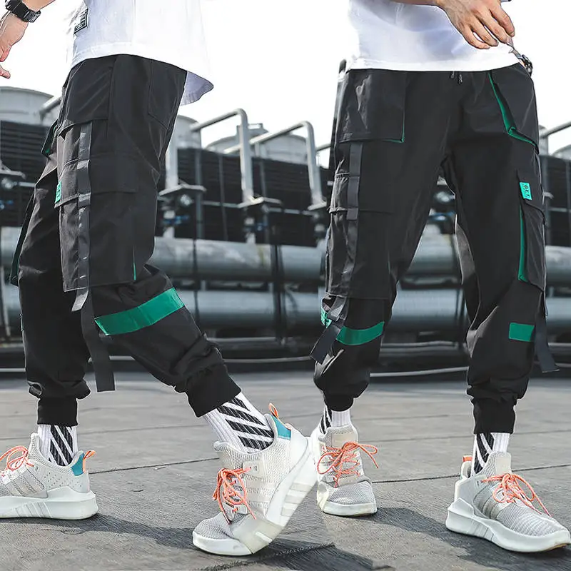 Cargo Pants Streetwear Hip hop Men Loose Joggers Sweatpants Plus size Track Pants Pocket Elastic Waist 5
