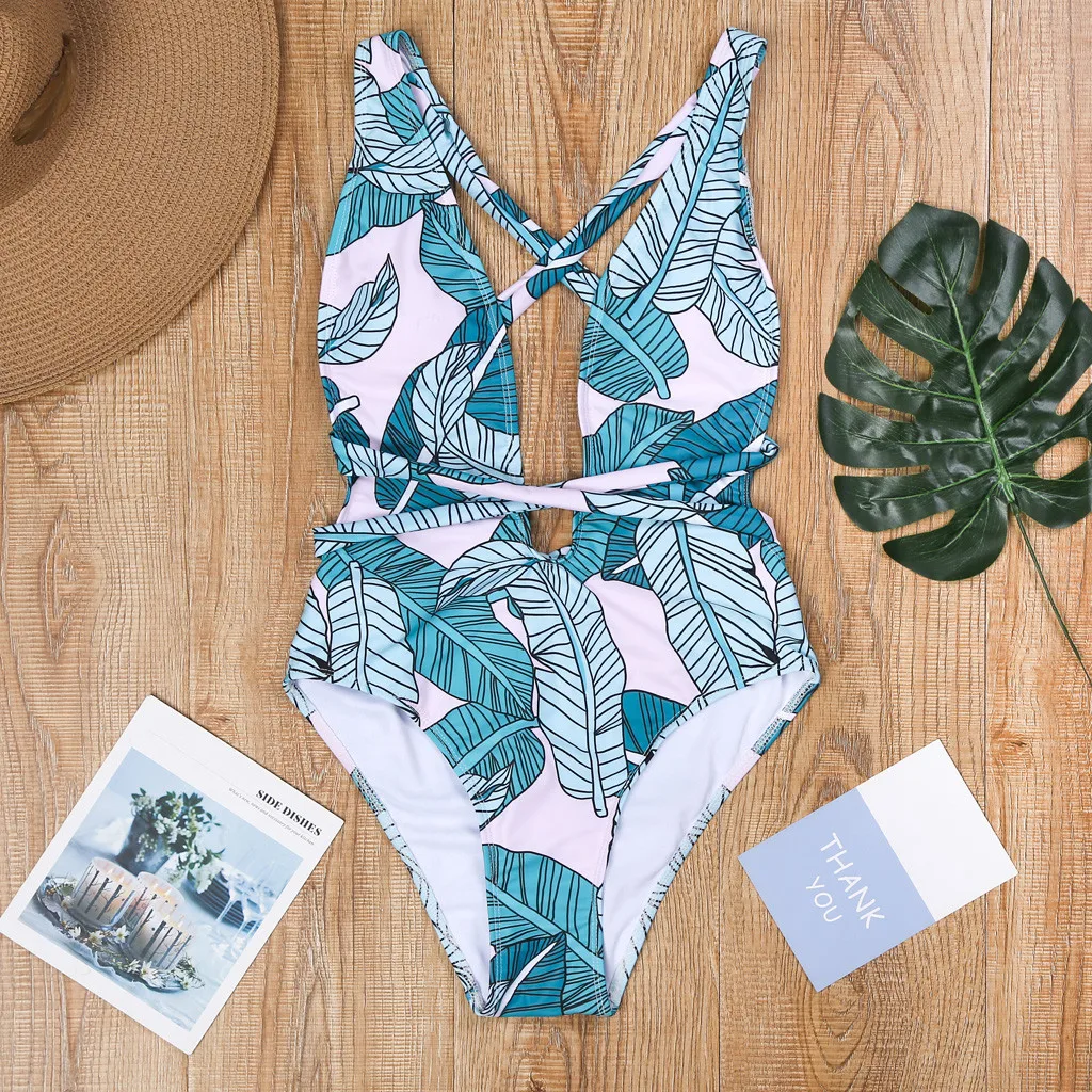 

Bikini 2019 Sexy One Piece Women Neck Thong Bikini Monokini Swimsuit Swimwear Bathing Beachwear Women Sports Swimwear female