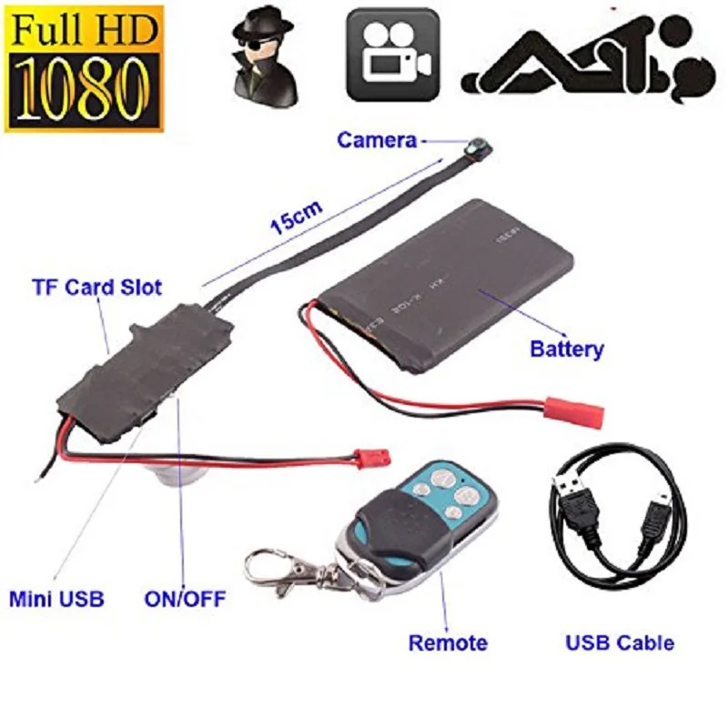 1080P HD DIY Module Camera Pinhole Camera With Wireless Remote Control Video Camera DV font b