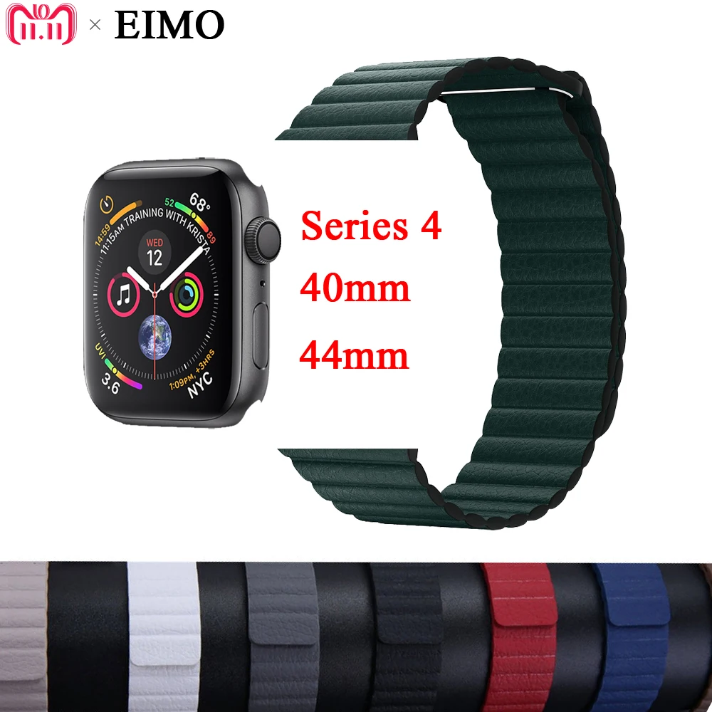 EIMO пояса из натуральной кожи петля ремешок для apple watch 4 группа 44 мм 40 iWatch серии 4 3 2 1 42 38 браслет наручный ремень