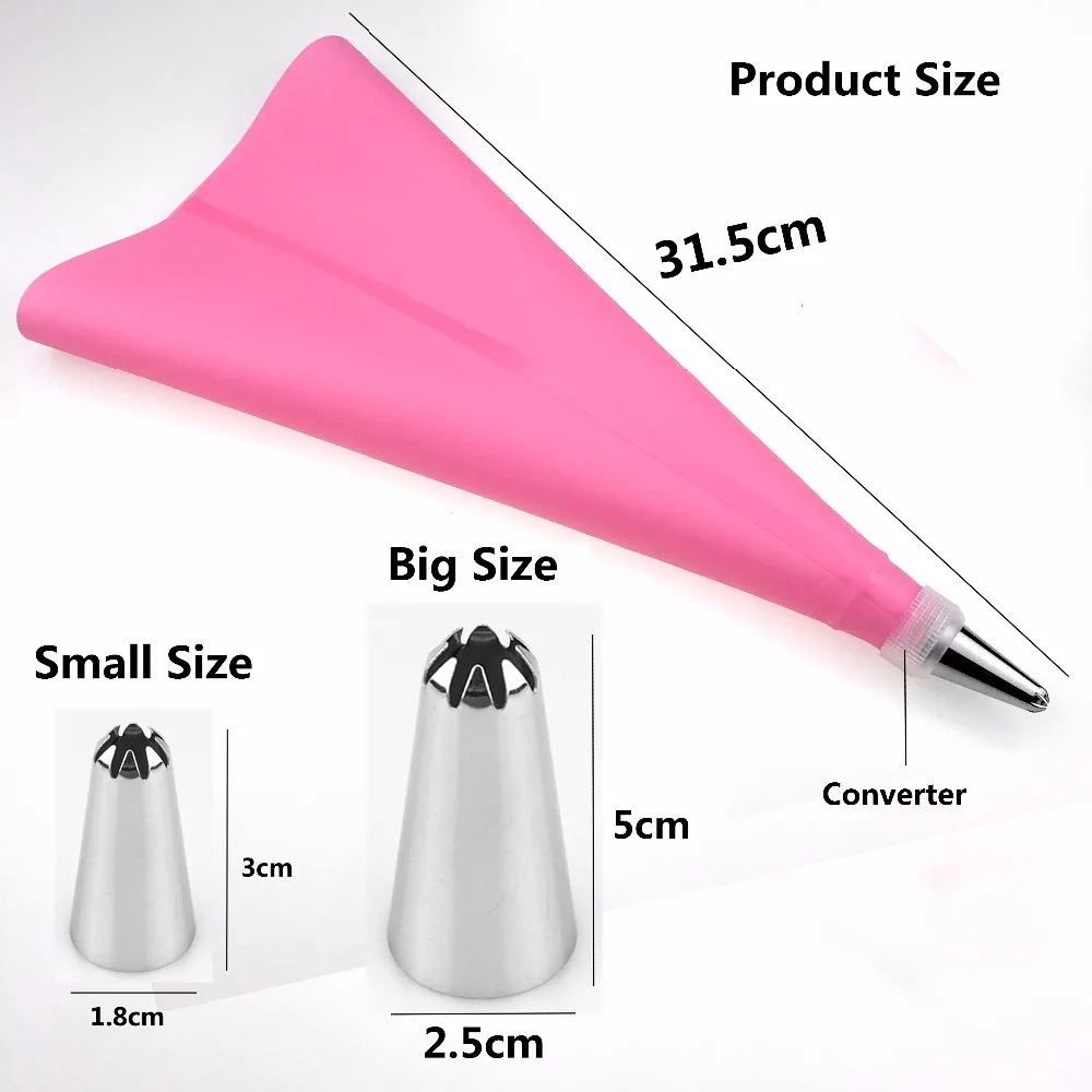 15 Russian Piping Tips Cake Pastry Nozzles for Roses Flower Icing Piping Nozzles Set for Decorating Cakes Tools with Pastry Bag