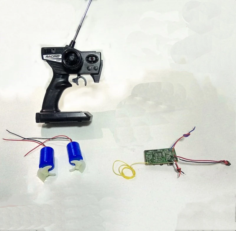

300M Radio System Remote Control Transmitter Receiver Board 3-9.6V 16800RPM Underwater Thruster Motor Kit for RC Boat/Car/Tank