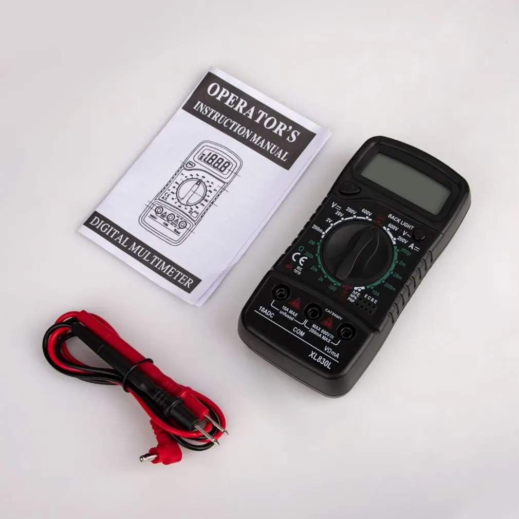 XL830 Mini Digital Multimeter 1999 Counts AC/DC Voltage Current Resistance Frequency Tester True RMS NCV Tester Meter