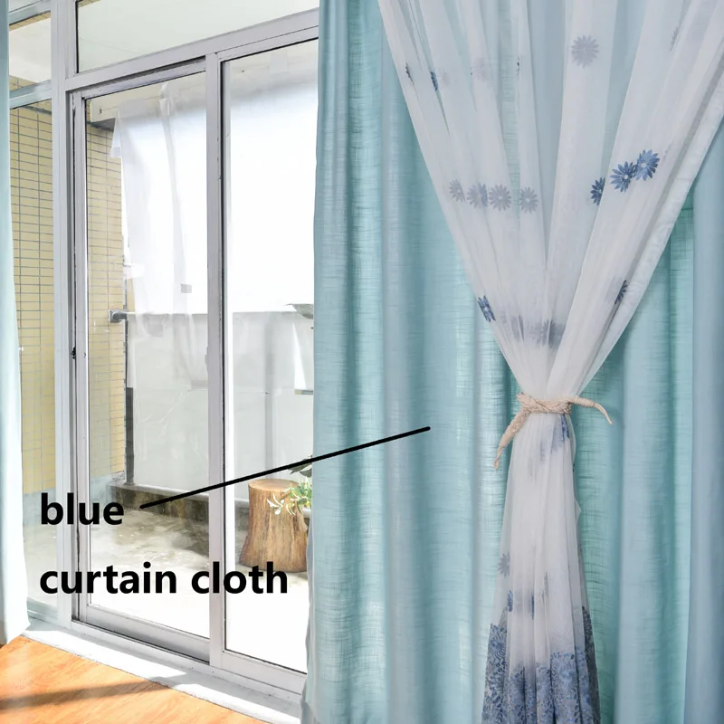 Вышитые розовые цветочные кружевные прозрачные Занавески для гостиной, синяя ткань, тюли и занавески для спальни, набор для декора окон wp069& 3