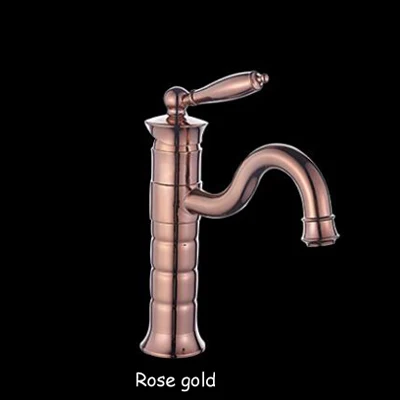 Rose gold Samoel Современный Твердый латунный бортике одно отверстие Ванная раковина кран розовое золото смеситель 1198C - Цвет: Rose gold