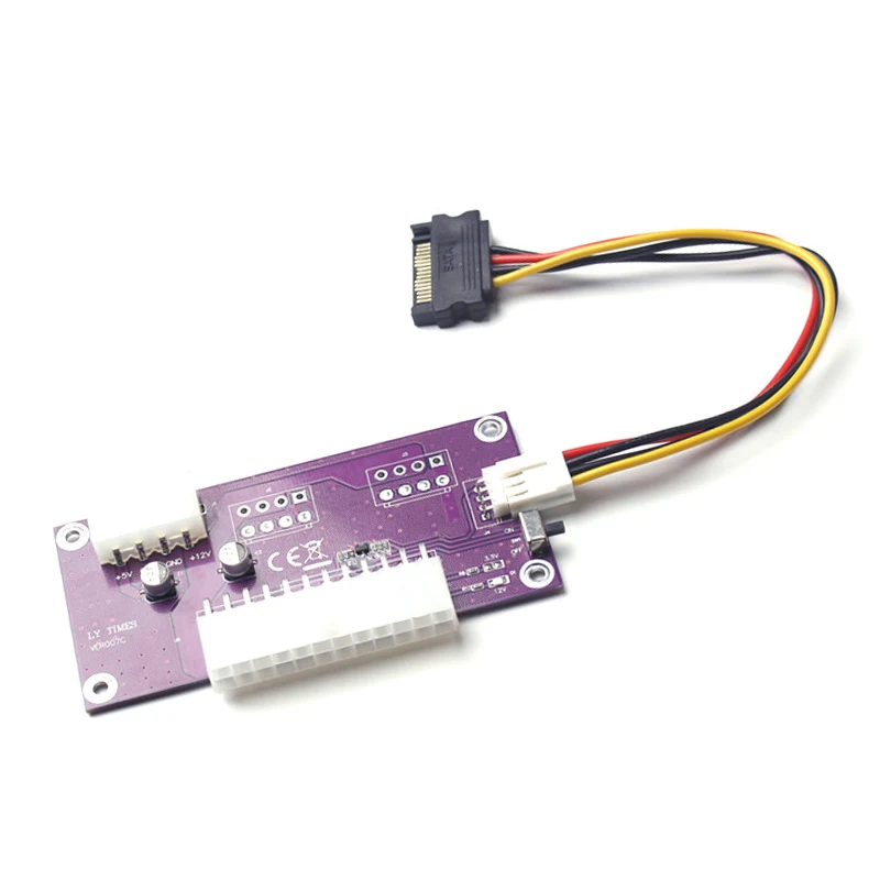 حديثا 24 دبوس PC سطح المكتب ATX المزدوج PSU امدادات الطاقة مزامنة كاتب موسع كابل ل تعدين البيتكوين توسيع ديد