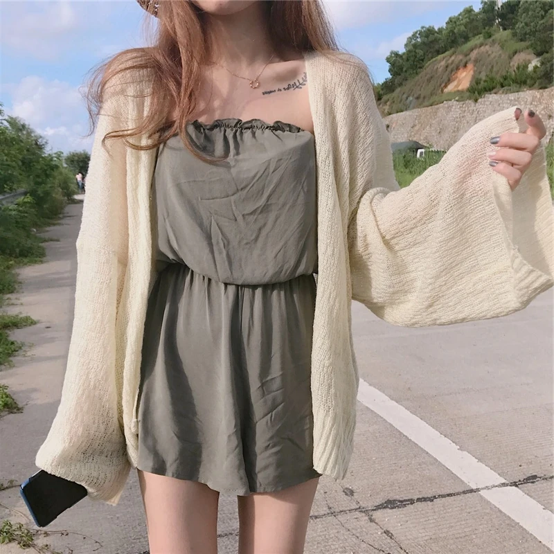 

New Fashion Summer Women Thin Kimono Cardigan Long Sleeve Loose Asymmetric Hem Long Cardigan Free Size Female Open Stitch YZH40