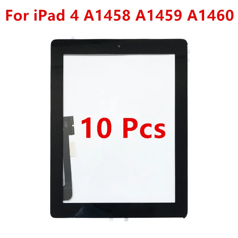 10 шт. передний дисплей для iPad 4 с кнопкой Home экран Pantalla A1458 A1459 A1460 | Компьютеры и