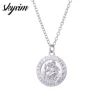 Skyrim SAINT CHRISTOPHER PROTECT US религиозный амулет талисман Подвеска Ожерелье Массивное колье ожерелье для женщин 2022 ювелирные изделия ► Фото 1/6