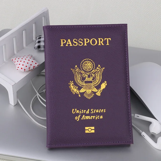 The United States Passport Holder Cover PU Leather ID Card Fashion