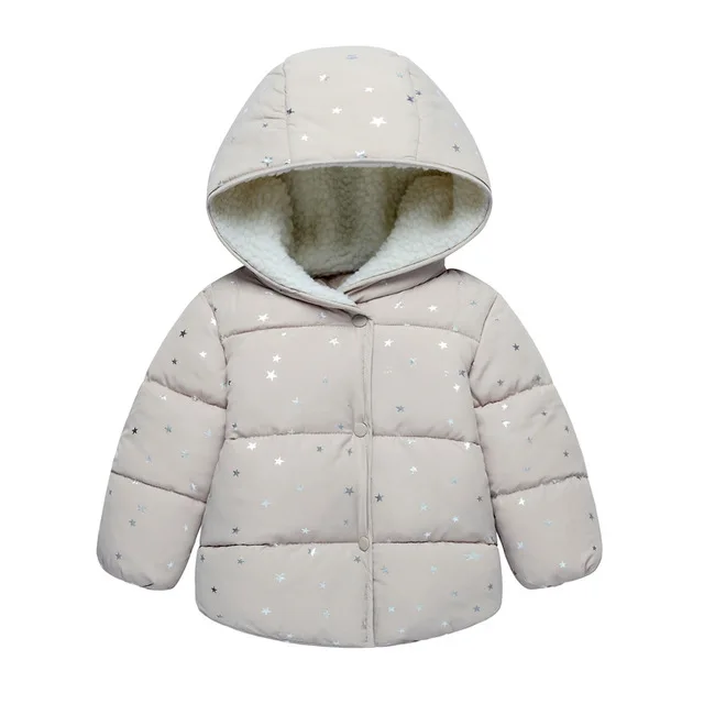 Осенне-зимние куртки для маленьких девочек; Верхняя одежда для младенцев; хлопковые пальто с капюшоном для малышей; пуховая куртка; пальто для малышей; Одежда для новорожденных девочек - Цвет: Gray