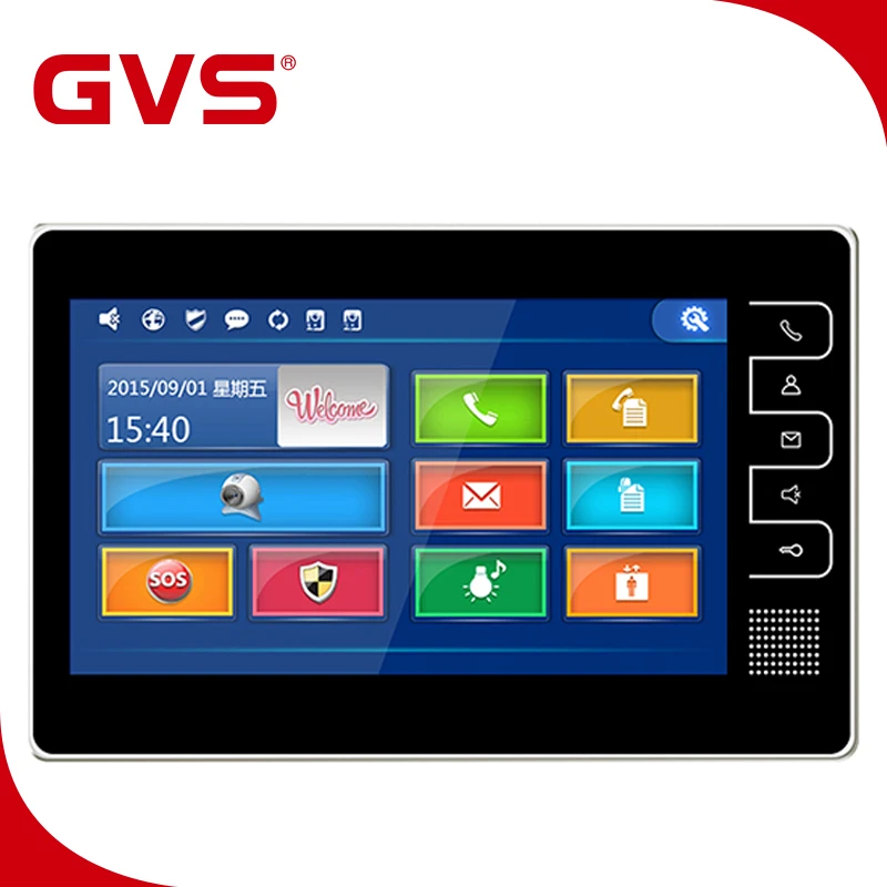 

GVS TCP IP H series DC 24V Black 7'' Video Door Phone Indoor Monitor