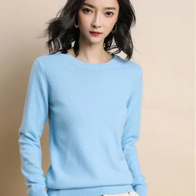 

Cotton and Cashmere Sweater Women 2019 spring Autumn Basic Knitted Sweater women jumper noel Pull Femme Hiver Pullover