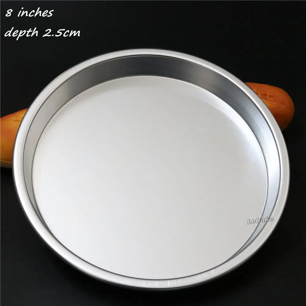 New 8 inches 2.5cm depth aluminium alloy round pizza pans stones pie