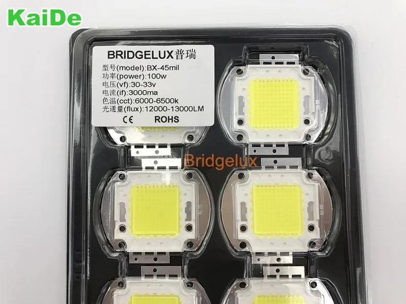 Bridgelux 45* 45mil 30w50w70w80w100w светодиодные лампы 130lm/w проекционный светильник прожектор DC30-33v CRI> 75 светодиодный светильник