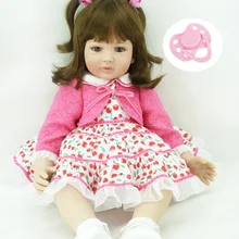60 см, мягкая силиконовая виниловая кукла-Реборн, игрушки для детей, милая кукла для сна, подарок на год