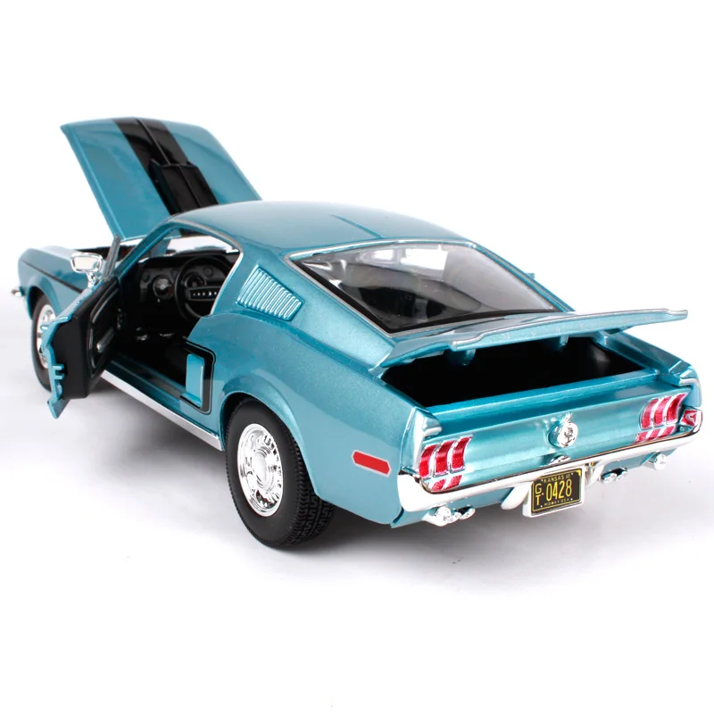 Maisto 1:18 1968 ford mustang gt cobra jet blue, литье под давлением 260*100*75 мм, роскошная классическая модель автомобиля, автомобиль для коллекции 31167