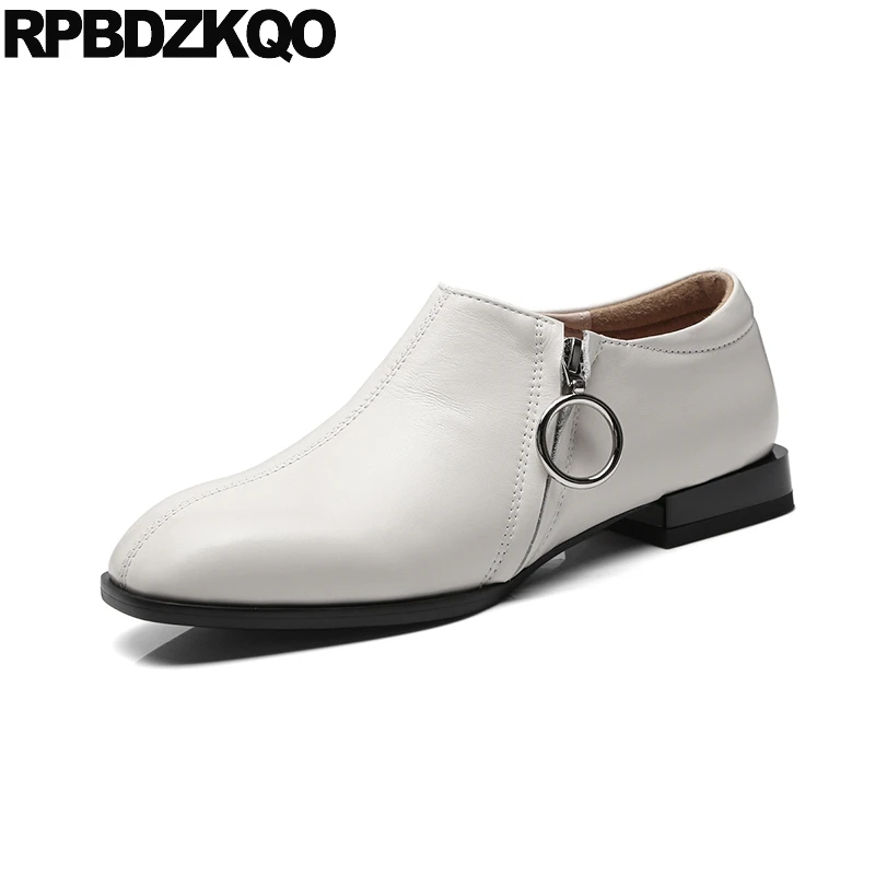 

ladies drop shipping white designer shoes china black cowhide flats chinese genuine leather women square toe retro 2018 vintage