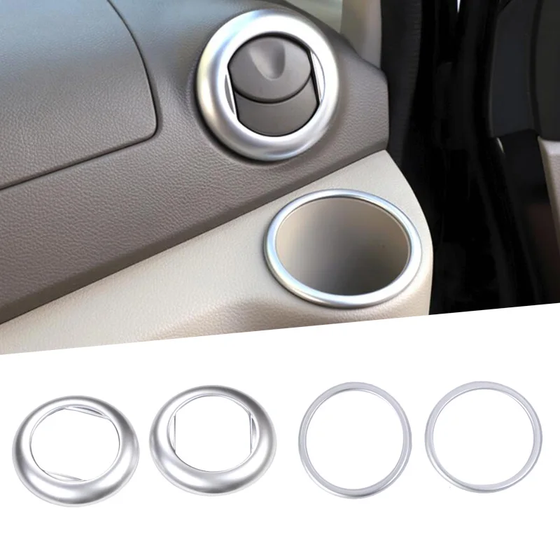 

ABS Chrome Dashboard Air Vent Trim Cover Bezel Interior Garnish Front Water Glass Box Cover For Nissan NV200 Evalia 2013 2018