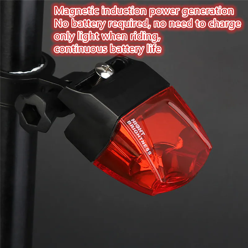 New Induction Tail Light Bike Bicycle Rear Light Warning Lamp