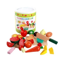 15 шт./компл. детская деревянная резка фрукты овощи кухня игрушка красочные ролевые развивающие игрушки в виде угощений для детей