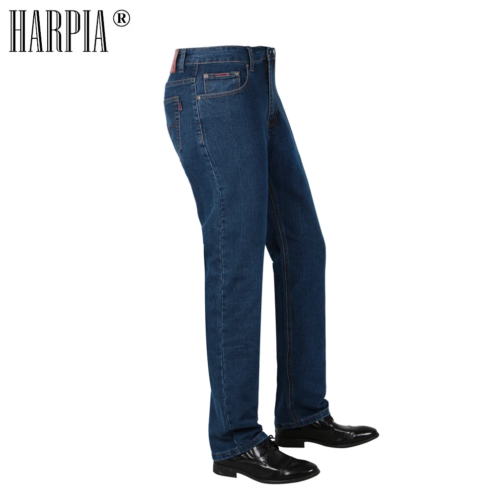 HARPIA Men Jeans Pants Mens Casual Denim Trousers Male Classic Plus Size 8xl Cowboy Long Pants Man Micro-elastic Straight Jeans