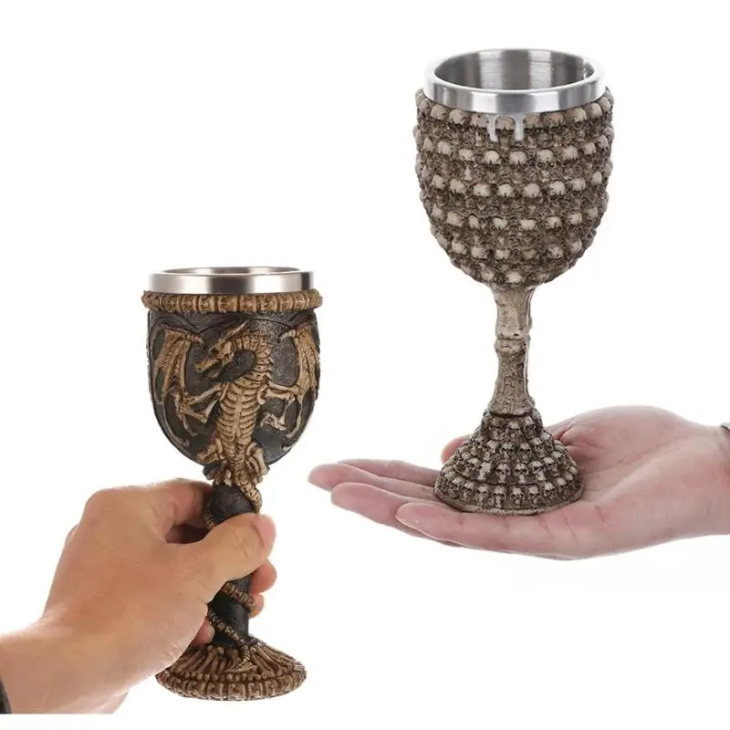 Полимерная стильная чашка с двойными стенками из нержавеющей стали с 3D черепом чашка в форме кофейного рыцаря кружка с драконом чашка для домашнего декора Новинка