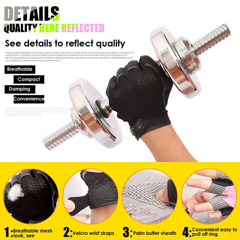 1Pair Men Women Custom Fitness Gym Exercise Training Gym Gloves Body Building Training Sports Fitness Weight Lifting Gloves W13