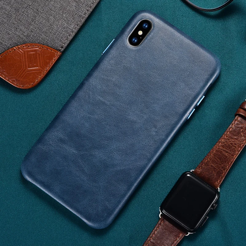 

Original XOOMZ Brand For iPhone X XR XS MAX Real Genuine Cowhide Business Leather Cover Phone Case Full Edge Protect Button