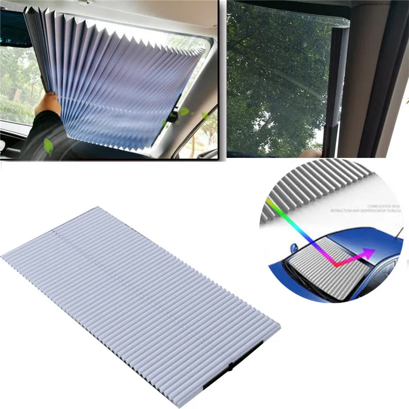 

kongyide Car Sunshade Car Retractable Curtain With UV Protection Front Windshield Visor Auto Shade mar4