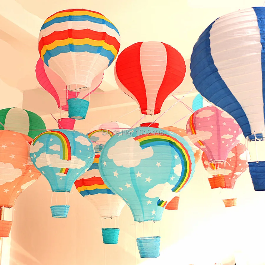 Multicolor Hot Air Balloon Paper Lantern Wishing Lanterns (3).jpg
