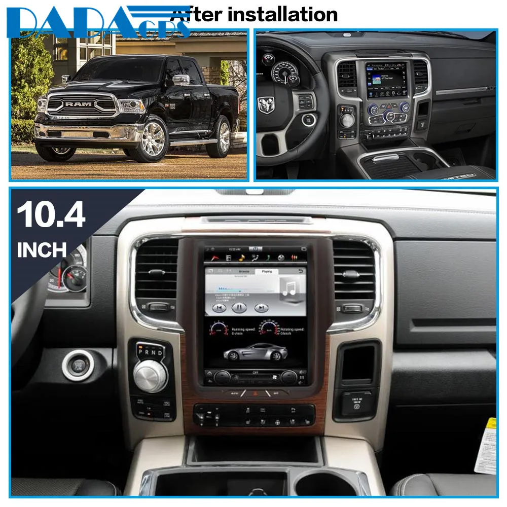 Best 10.4 INCH Tesla Android 7.1 Car multimedia Radio For Dodge RAM 2014 2015 2016 2017 GPS Navigation No CD DVD Player GPS System 1