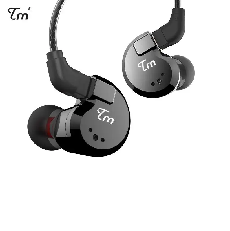 TRN V80 2BA с 2DD гибридные металлические наушники в ухо IEM HIFI DJ Monito спортивные наушники ушные наушники гарнитура 2Pin съемная - Цвет: Black without mic