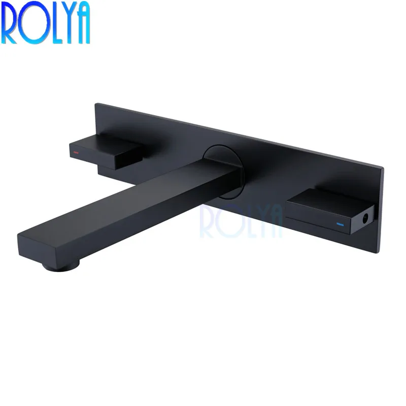 ROLYA WALL MOUNTED BASIN FAUCET BLACK 2